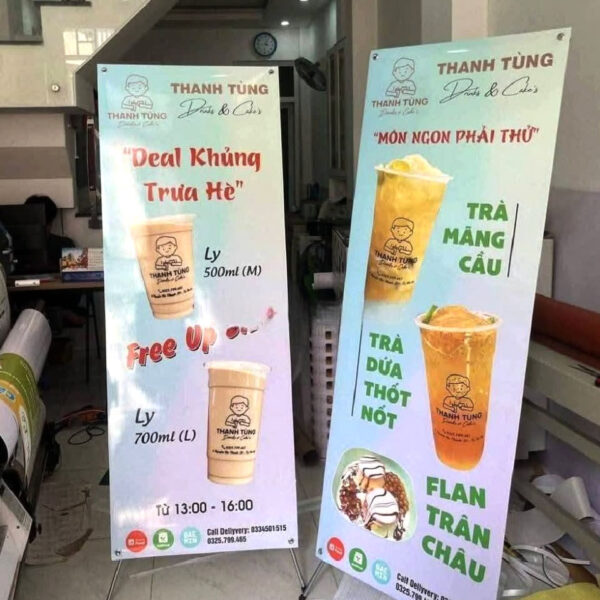 In standee quảng cáo – In đẹp, dựng nhanh Standee Chu X 1 Mat Gon Nhe Cho Su Kien11