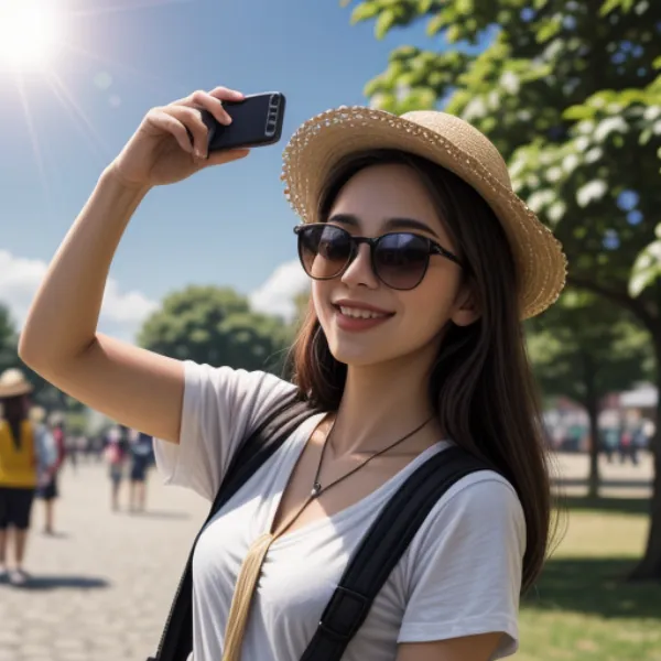 Chọn góc chụp selfie khi trời nắng