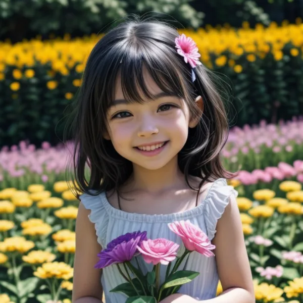 Bé gái cười tươi