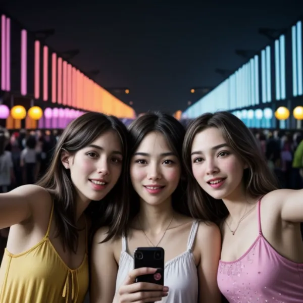 Chụp ảnh selfie tại lễ hội