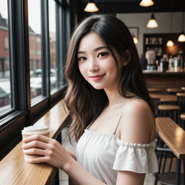 Chụp ảnh selfie tại quán cà phê