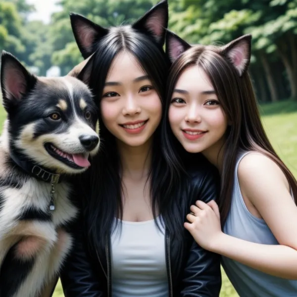 Chụp ảnh selfie với chó mèo