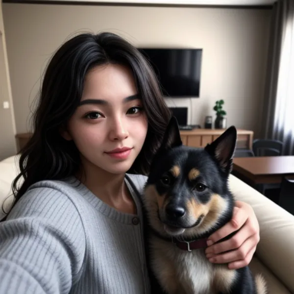 Chụp ảnh selfie với thú cưng