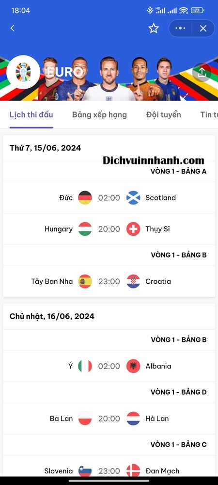 Cách Thêm Lịch Bóng Đá Euro 2024 Vào Điện Thoại iPhone, Android Mới Nhất (Có Link Đi Kèm) lịch bóng đá euro 2024 2