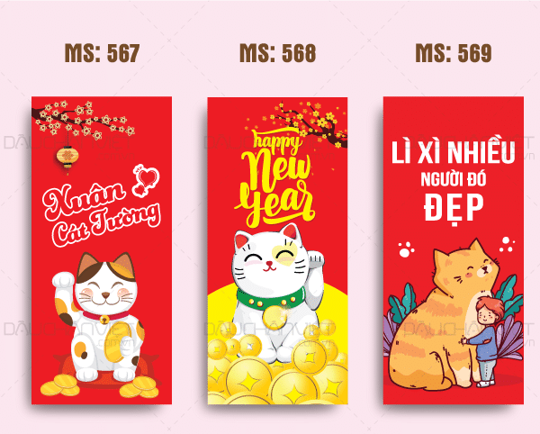 In Bao Lì Xì Tết Mẫu bao lì xì dành cho doanh nghiệp, in logo và thông tin liên hệ.