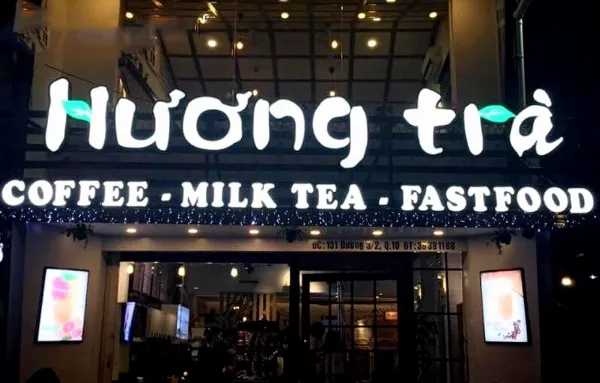 Biển quảng cáo trà chanh caffe Hương trà