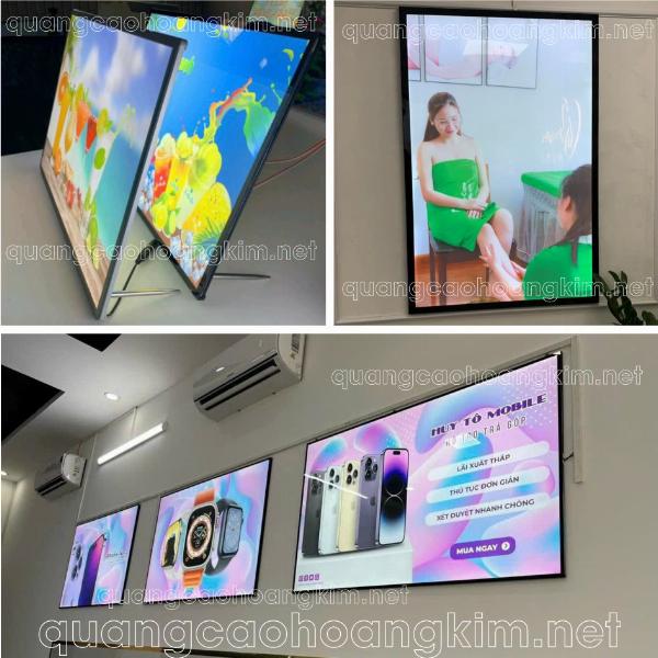 Hộp đèn siêu mỏng lắp bật với khung nhôm chắc chắn, dễ dàng tháo lắp và thay đổi hình ảnh.