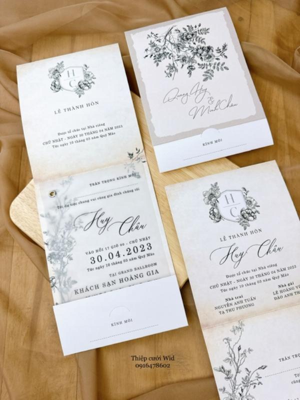 Mẫu thiệp cưới cổ điển May 387 - Tinh tế và sang trọng