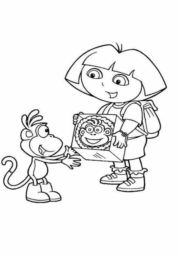 Tranh tô màu Dora The Explorer ngộ nghĩnh