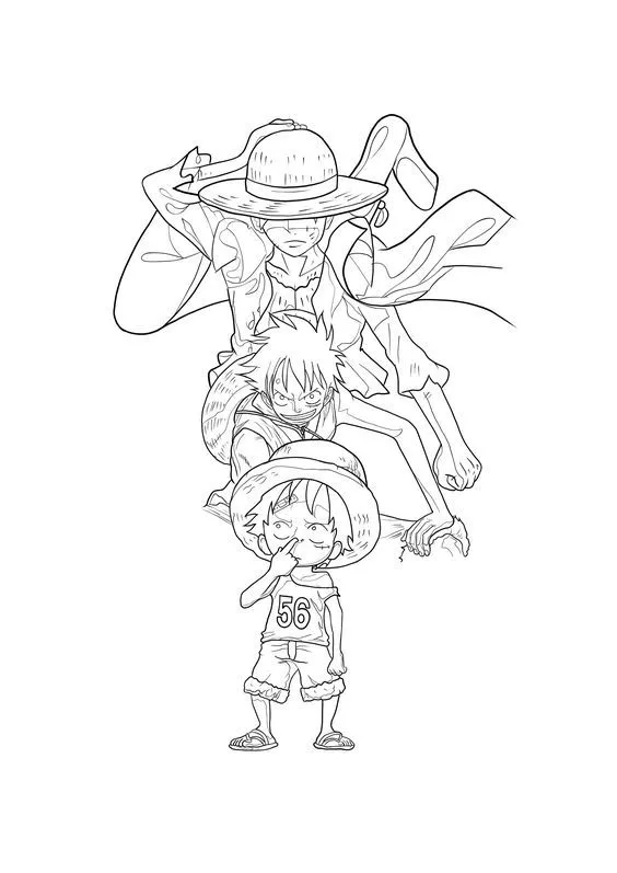 Tranh tô màu Luffy Gear 5