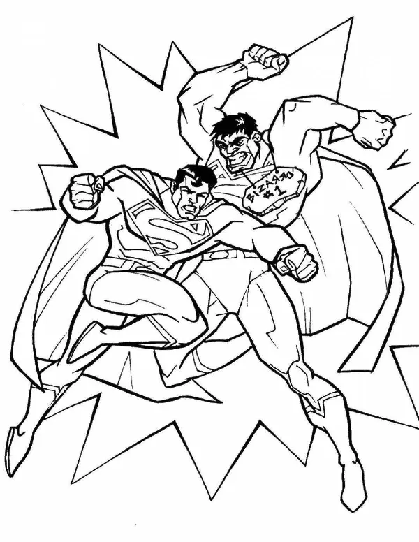 Tranh tô màu Superman cho bé tập tô
