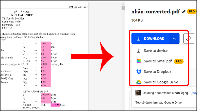 Nhấn Download để tải file về máy Nhấn Download để tải file về máy
