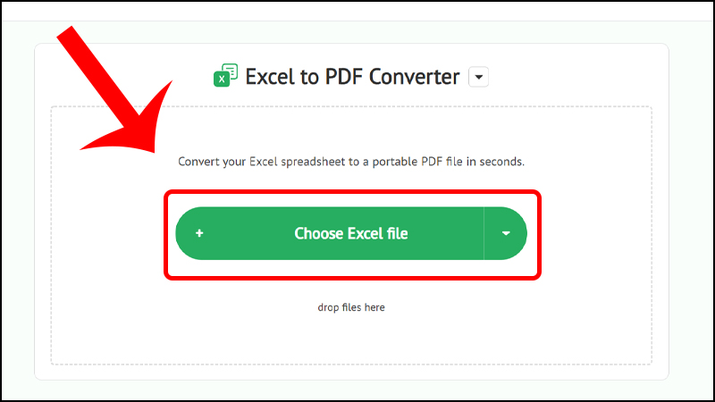 Chọn Choose Excel file để tải file chuyển đổi lên Chọn Choose Excel file để tải file chuyển đổi lên