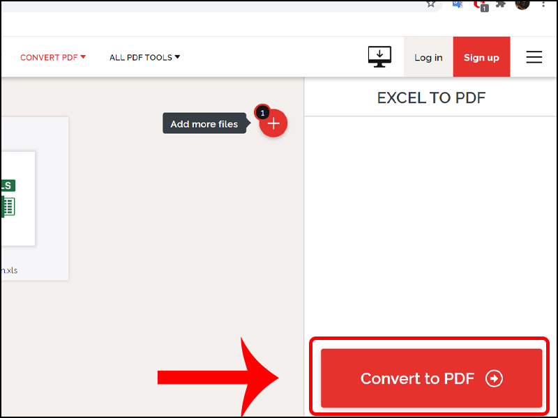 Nhấn Convert to PDF để tiến hành chuyển đổi Nhấn Convert to PDF để tiến hành chuyển đổi