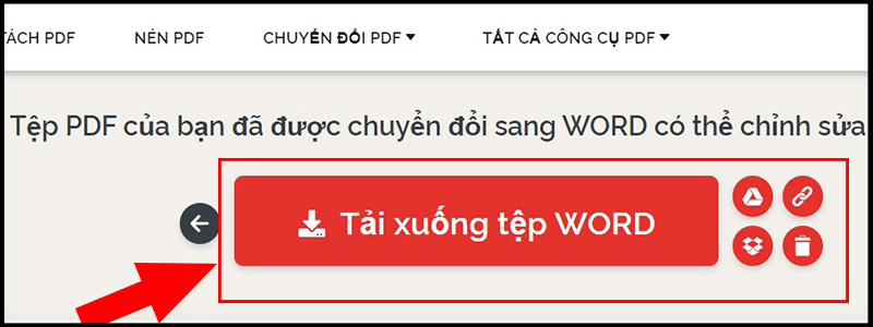 Lưu file Word vừa chuyển đổi về máy Lưu file Word vừa chuyển đổi về máy