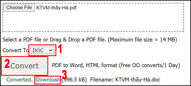 Chọn Download sau khi hoàn tất chuyển đổi Chọn Download sau khi hoàn tất chuyển đổi