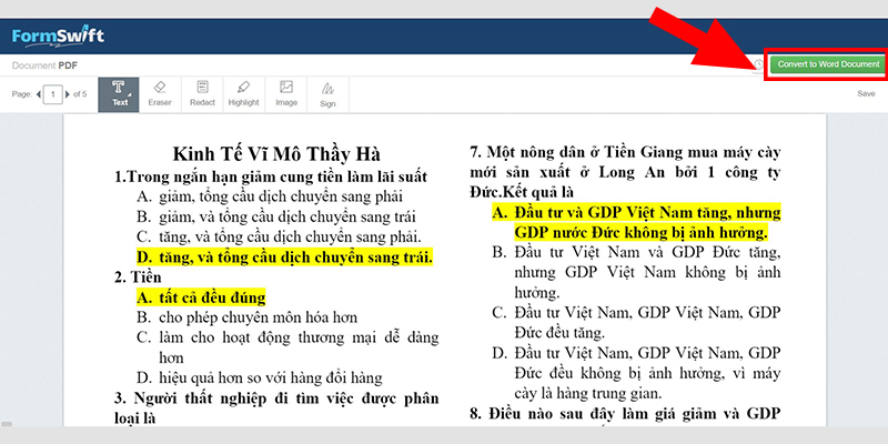 Lưu file word vừa chuyển đổi về máy Lưu file word vừa chuyển đổi về máy