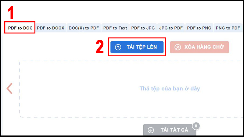 Chọn định dạng tệp cần chuyển đổi và Tải tệp lên Chọn định dạng tệp cần chuyển đổi và Tải tệp lên