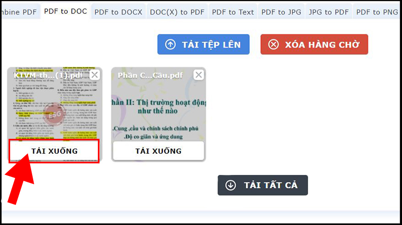 Tải tệp đã được chuyển đổi về máy Tải tệp đã được chuyển đổi về máy