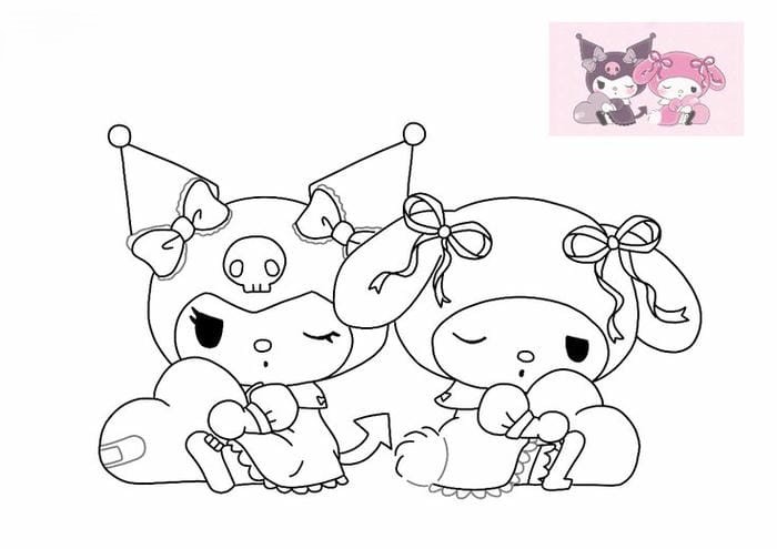 Mê Mẩn Với 99+ Tranh Tô Màu Kuromi và Melody Cho Bé - Tải Về Ngay! Ảnh tranh tô màu Kuromi và Melody cute cho bé