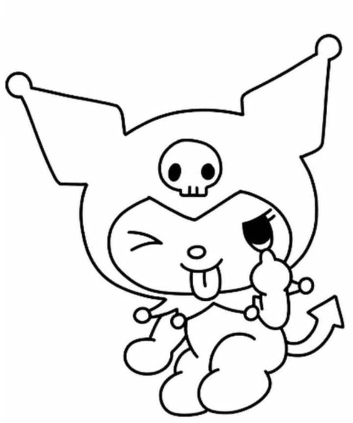 Mê Mẩn Với 99+ Tranh Tô Màu Kuromi và Melody Cho Bé - Tải Về Ngay! Ảnh tranh tô màu Kuromi biểu cảm siêu đáng yêu cho bé