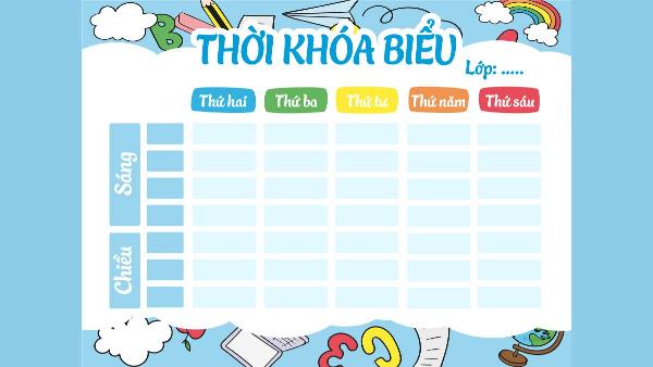 Hình nền thời khóa biểu phong cách pastel cho điện thoại