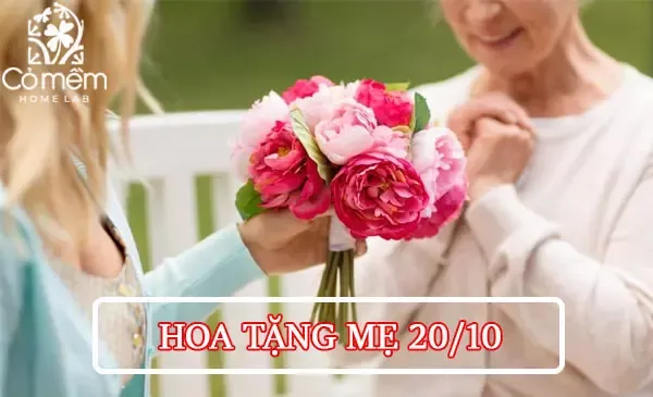 Thiệp 20/10 tặng mẹ với hình ảnh hoa hồng và lời chúc ý nghĩa.