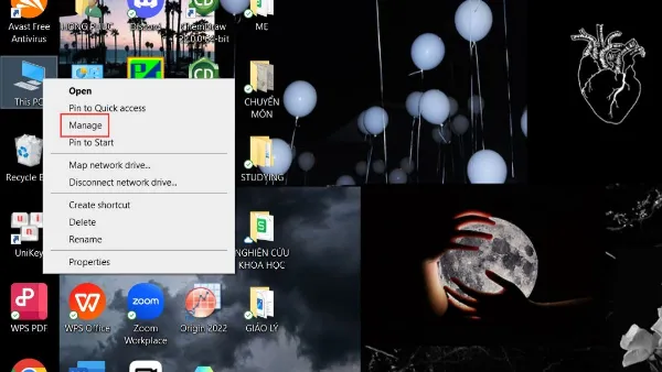 Cách khắc phục màn hình laptop bị thu nhỏ 2 bên đen đơn giản Bước 1: Mở 'Computer Management' bằng cách chọn 'Manage' từ menu chuột phải vào biểu tượng This PC.