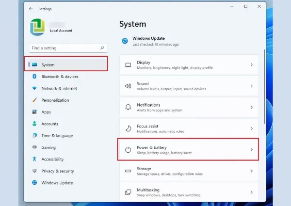 Cách tiết kiệm pin laptop Windows 11 hiệu quả, đơn giản nhất Chọn System và Power & battery trong Settings Windows 11