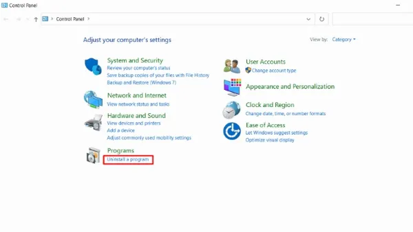 9 cách khắc phục laptop lên màn hình nhưng không chạy hiệu quả Click vào Uninstall a program