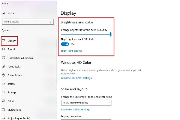 Điều chỉnh độ sáng màn hình phù hợp với môi trường