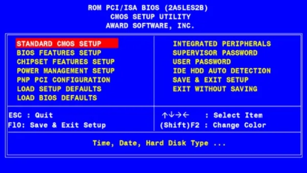 Nút nguồn laptop Lenovo ở đâu? Cách mở laptop không cần nút nguồn Giao diện Cmos Setup để cài đặt mở nguồn laptop Lenovo bằng bàn phím.