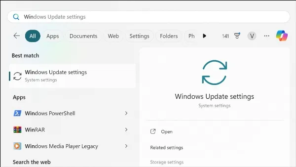 13 cách sửa lỗi laptop Win 11 bị mất âm thanh nhanh chóng Kiểm tra các bản cập nhật Windows đang chờ xử lý hoặc đã cài đặt