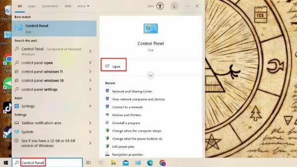 Cách mở Wifi trên laptop Dell đơn giản và nhanh chóng Mở Control Panel từ thanh tìm kiếm Windows