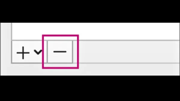 Cách đăng xuất Outlook trên laptop đơn giản và nhanh chóng Nhấp vào nút dấu trừ (-)