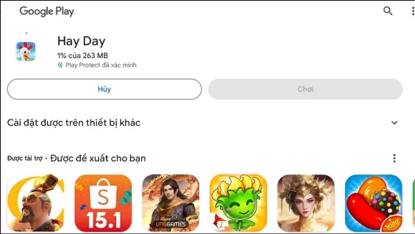 Hướng dẫn tải Hay Day trên laptop đơn giản, chi tiết nhất Nút Cài đặt trên Google Play Store bên trong giả lập để tải game Hay Day