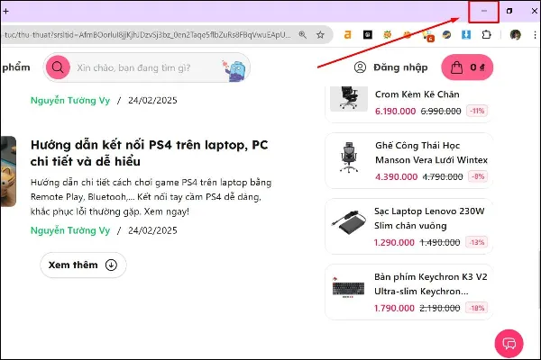 Sử dụng chuột để điều khiển cửa sổ Windows