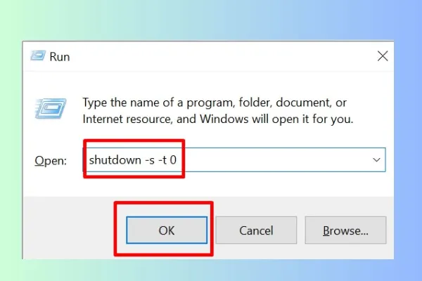 Laptop bị đơ không tắt được? Nguyên nhân và cách khắc phục Sử dụng cửa sổ Run (CMD) để buộc tắt laptop bị đơ nặng bằng lệnh shutdown