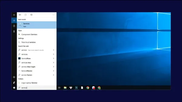 Khắc phục Lỗi Không Nhập Được Mật Khẩu Wifi Trên Laptop Tìm kiếm và mở ứng dụng Services trên Windows