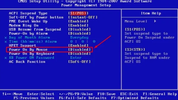 Nút nguồn laptop Lenovo ở đâu? Cách mở laptop không cần nút nguồn Tìm và chọn tùy chọn Power on by mouse để bật nguồn bằng chuột trên laptop Lenovo.