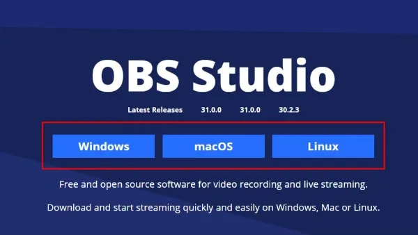 Hướng dẫn quay màn hình laptop Win 10 đơn giản, nhanh chóng Trang web chính thức để tải xuống phần mềm OBS Studio cho laptop Windows 10.