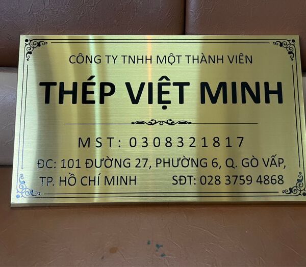 Bảng tên công ty inox