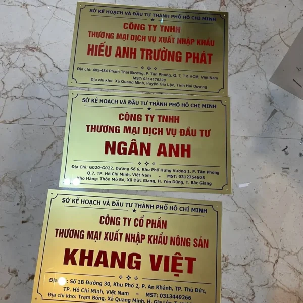 Biển tên công ty đẹp bien cong ty bien ho kinh doanh 7