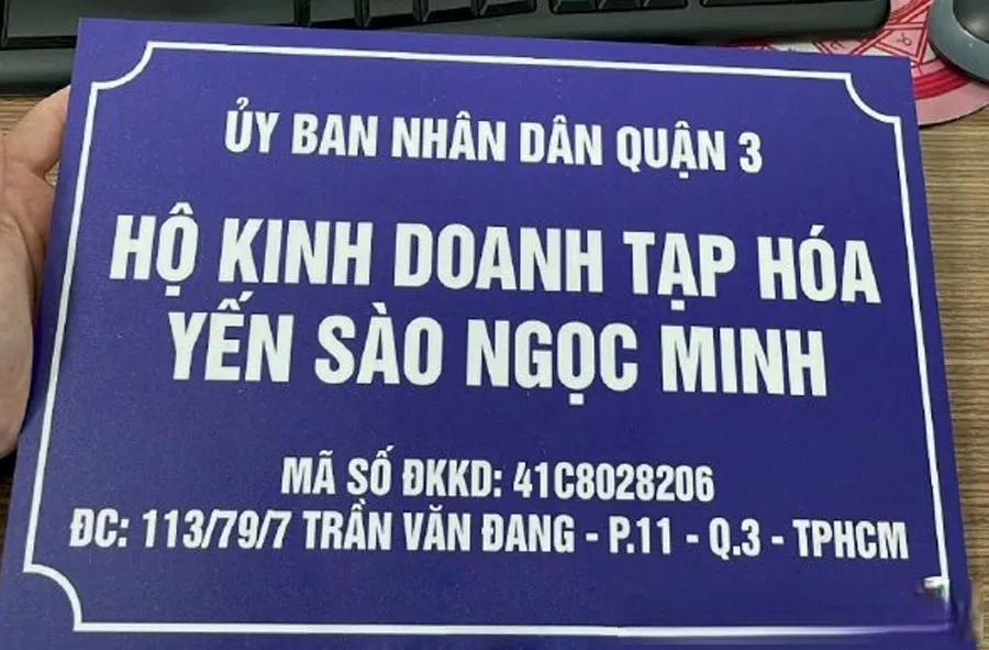 Biển hộ kinh doanh mica và alu 20x30cm