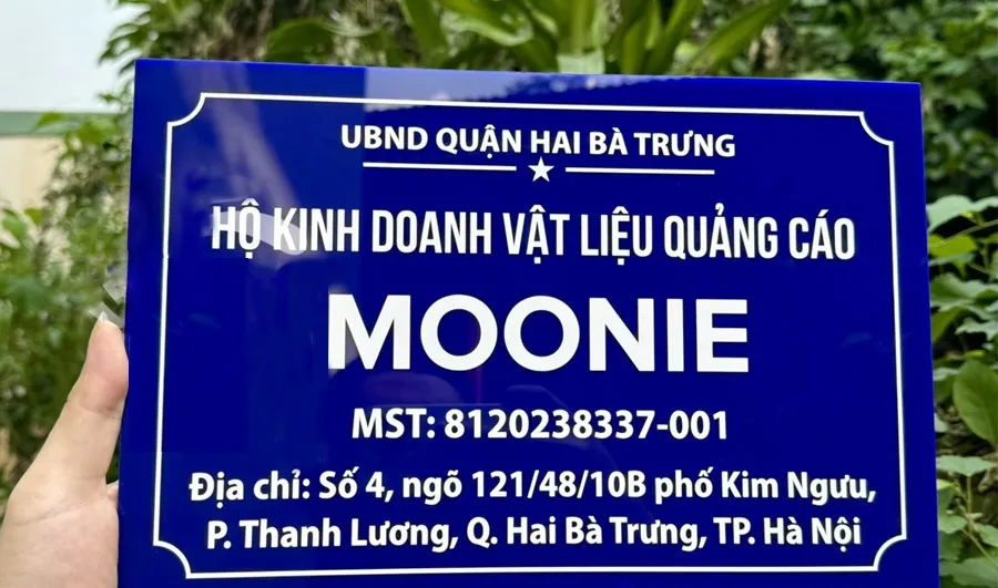 Biển hộ kinh doanh mica và alu 20x30cm bien ho kinh doanh 3