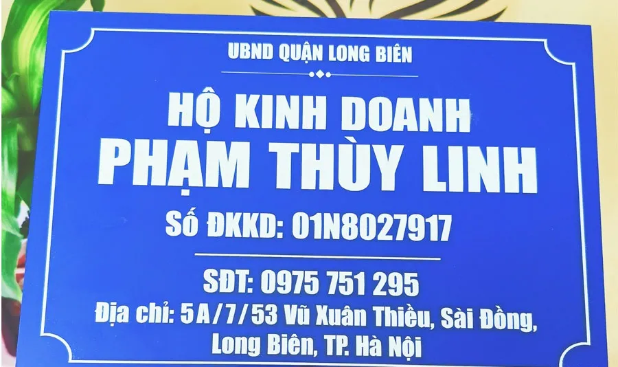 Biển hộ kinh doanh mica và alu 20x30cm bien ho kinh doanh 5