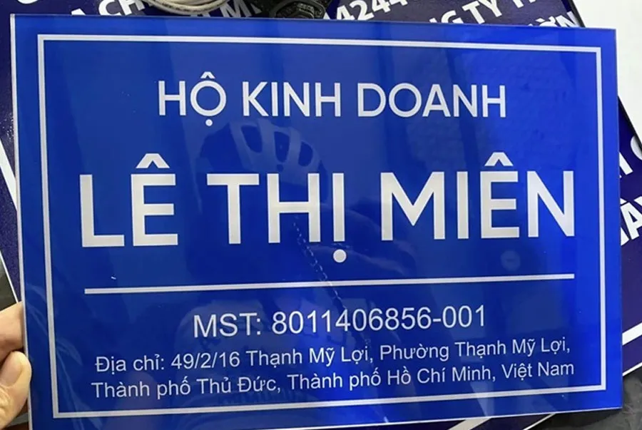 Biển hộ kinh doanh mica và alu 20x30cm bien ho kinh doanh 8